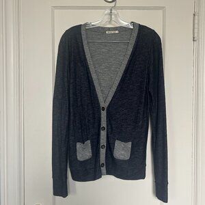 Marine Layer Cardigan Pockets Womens Large L Navy Gray